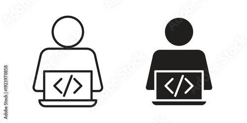 Programmer icons suitable for infographics, websites and print media and interfaces. Line vector icon.