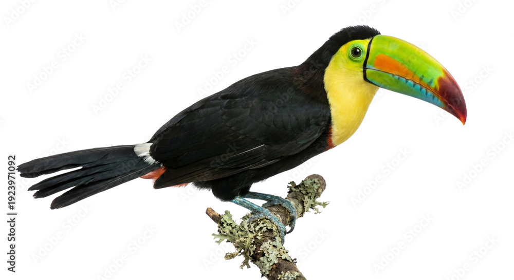 Fototapeta premium Keel-billed toucan perched on branch