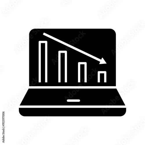 Financial losses vector icon. Revenue decline Illustration sign. Market decline symbol. Economic decline logo.