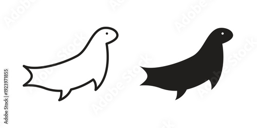Sea lion icons suitable for infographics, websites and print media and interfaces. Line vector icon.