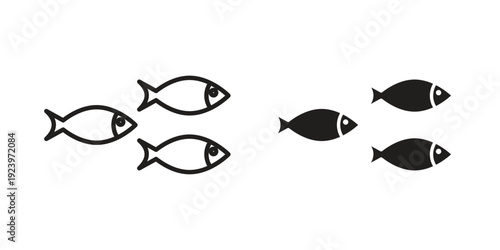 Shoal icons suitable for infographics, websites and print media and interfaces. Line vector icon.