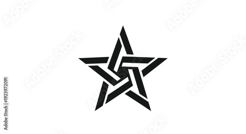 Abstract star design with intersecting lines a striking black silhouette