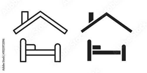 Shelter beds icons suitable for infographics, websites and print media and interfaces. Line vector icon.