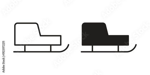 Sled icons suitable for infographics, websites and print media and interfaces. Line vector icon.