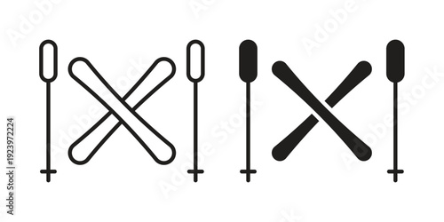 Skii icons suitable for infographics, websites and print media and interfaces. Line vector icon.