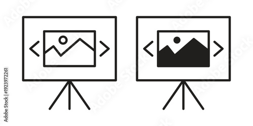 Slideshow icons suitable for infographics, websites and print media and interfaces. Line vector icon.