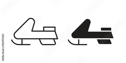 Snowmobile icons suitable for infographics, websites and print media and interfaces. Line vector icon.