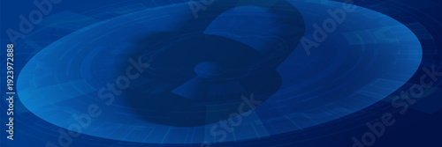 Cyber ​​Security Concept with Data Protection and Network Security with Padlock Icon