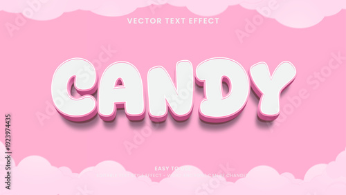 candy editable text effect 3d vector
