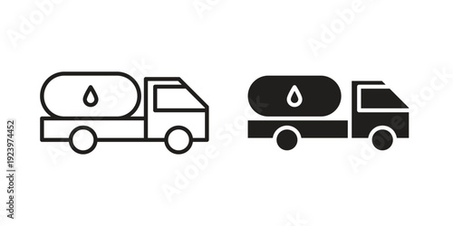 Tank truck icons suitable for infographics, websites and print media and interfaces. Line vector icon.