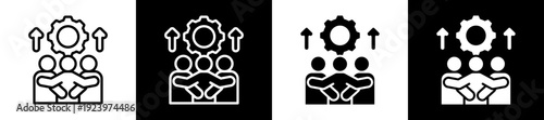 Development Team Icon Set In Black And White Filled Style Collection