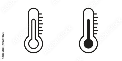 Thermometer icons suitable for infographics, websites and print media and interfaces. Line vector icon.