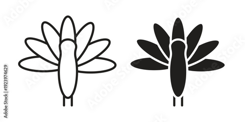 Thanksgiving peacock icons suitable for infographics, websites and print media and interfaces. Line vector icon.