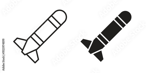Torpedo icons suitable for infographics, websites and print media and interfaces. Line vector icon.