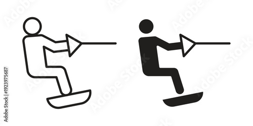 Wakeboarding icons suitable for infographics, websites and print media and interfaces. Line vector icon.