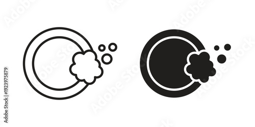 Washing dishes icons suitable for infographics, websites and print media and interfaces. Line vector icon.