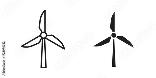 Wind turbine icons suitable for infographics, websites and print media and interfaces. Line vector icon.