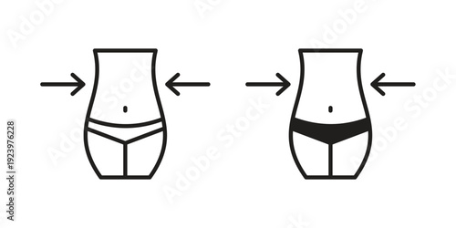 Women waist icons suitable for infographics, websites and print media and interfaces. Line vector icon.