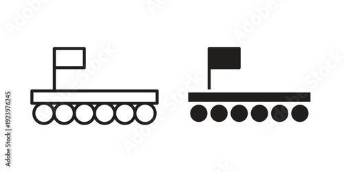 Wood Raft icons suitable for infographics, websites and print media and interfaces. Line vector icon.