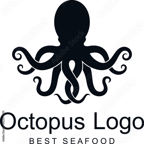 Octopus logo. Isolated octopus on white background