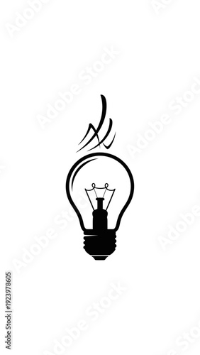 Black Light Bulb With Sparks Emitting.