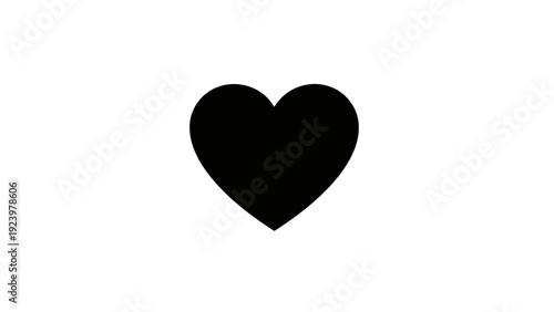 Black Heart Shape Symbol Icon.