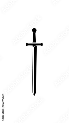 Medieval sword with crossguard and pommel.