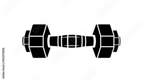 Black Dumbbell Fitness Equipment Illustration.