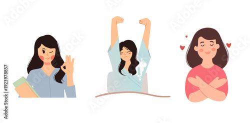 Girls' Illustration Set in Different Styles