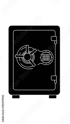 Black Safe with Combination Lock Front View.