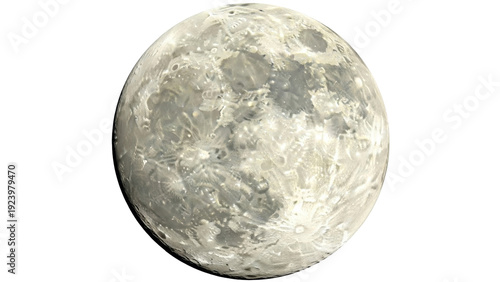 Foto Isolated icy world of Ganymede, the largest moon in the solar system, no atmosph
