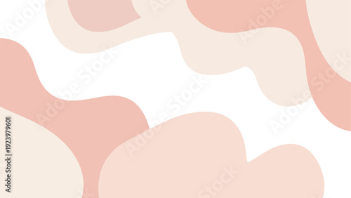 Abstract background with peach and cream-colored shapes on a white surface.