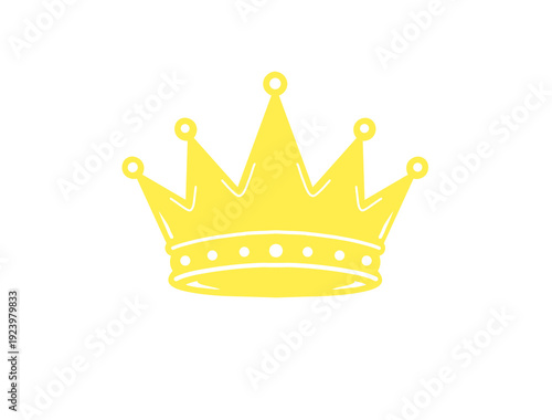 Silhouette golden crown isolated on white