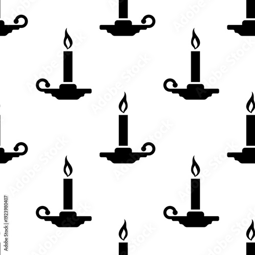 Candle Holder Seamless Pattern