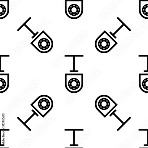 Cctv Security Camera Icon Design, Video Surveillance Seamless Pattern