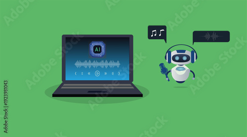 ai music. ai music creation software on laptop.ai music production software dashboard on laptop