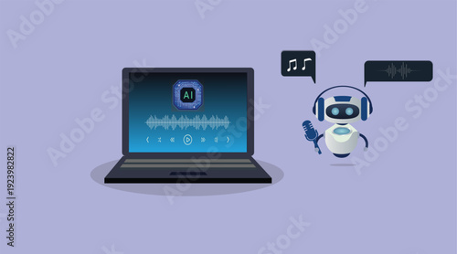 ai music. ai music creation software on laptop.ai music production software dashboard on laptop