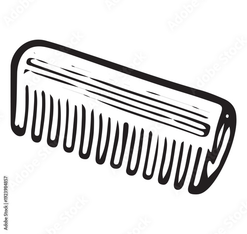 Vintage Pet Comb Grooming Tool Hand Drawn Illustration