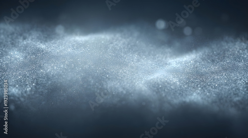 Abstract glitter particle overlay with floating bokeh lights on a dark gradient background, cinematic macro depth and soft glow, premium festive atmosphere. AI Generated.