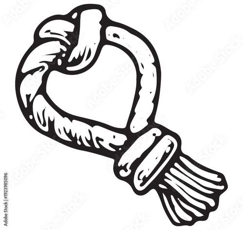 Hand Drawn Rope Chew Toy Knot Vintage Pet Sketch