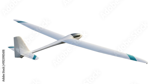 Tableau sur toile Isolated Glider Airplane Model Soaring in the Sky for Aviation Hobbies and Engin