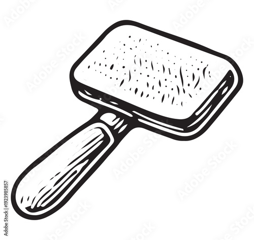 Hand Drawn Pet Grooming Brush Slicker Vintage Sketch