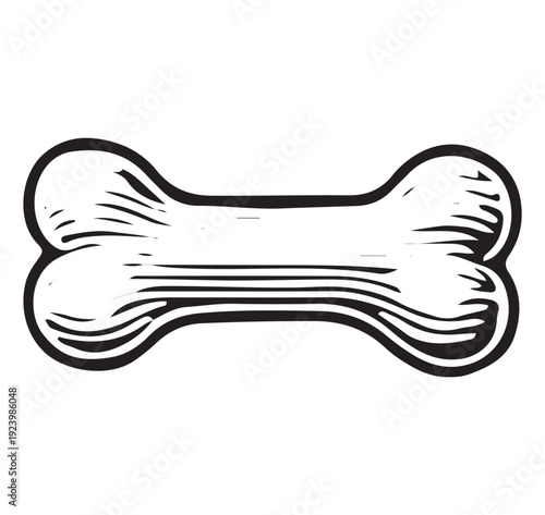Vintage Dog Bone Toy Hand Drawn Pet Illustration