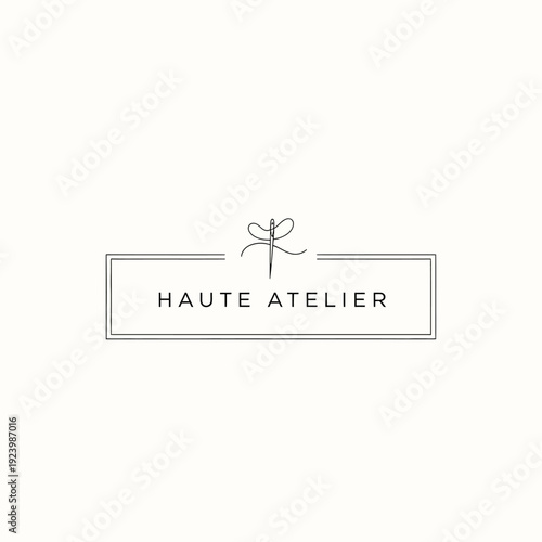Simple black and white logo design for Haute Atelier brand identity.