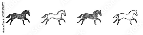 Sketch gallop icon design set