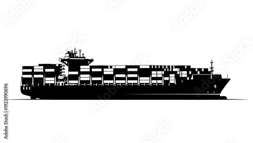 Large Container Cargo Ship Vessel.