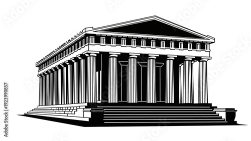 Ancient Greek Temple Architecture Design.