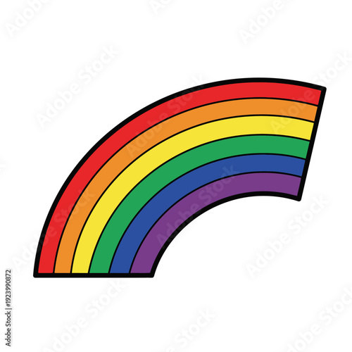 Colorful Rainbow Arc Graphic Symbol.