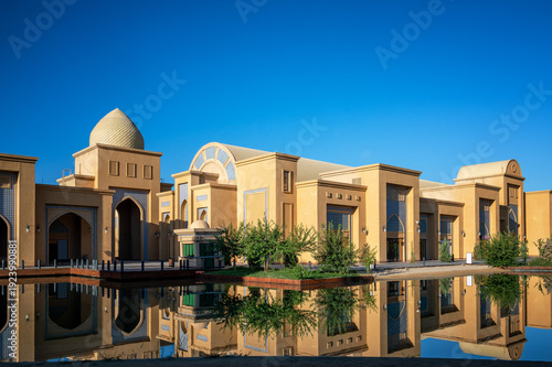 Karavan Saray Reflected in Water at Turkestan Complex