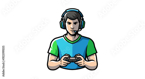 A professional young woman wearing a headset smiles warmly while working on her laptop in a bright modern office setting